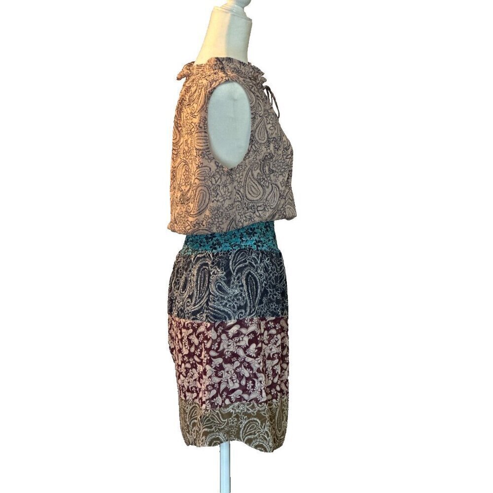 Womens Cabi Sleeveless Dani Paisley Tiered smocked waist Dress Sleeveless Size S - Picture 2 of 13